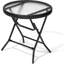 Petite table de bout pour terrasse toutes saisons, table d'appoint d'extérieur pour ensembles de meubles de patio, table d'appoint durable pour bord de piscine, balcon, terrasse ou porche, noir