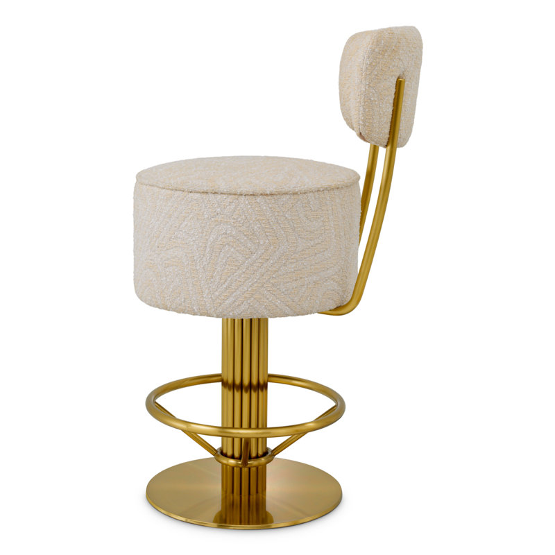 Carleton Upholstered Bar Stool with Metal Frame, Camari Cream, Counter Stool (26.77" Seat Height)