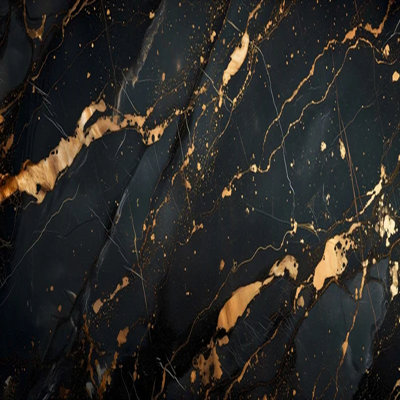 Black And Gold Abstract Marble Wall Mural Luxury Dark Stone Fluid Art Statement Wallpaper For Living Room Bedroom Office Accent Wall