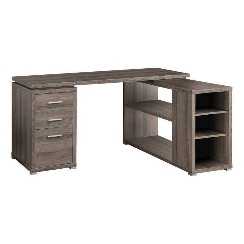 L-Shape Home Office Computer Desk, 29.5" H x 60" W x 47.25" D, Dark Gray