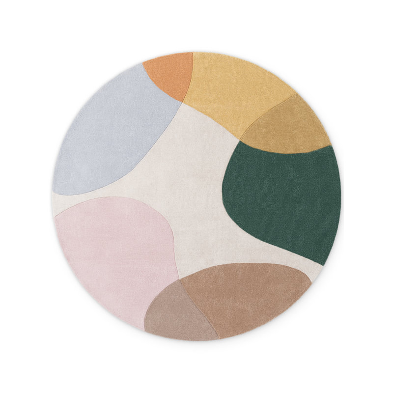Deshonta Abstract Wool Hand Woven 160cm X 160cm Area Rug