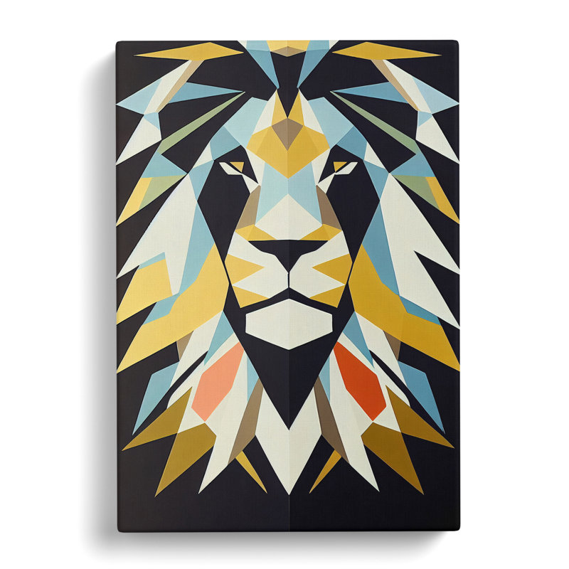 Lion Minimalism - Wrapped Canvas, 50cm H x 35cm W x 3cm D