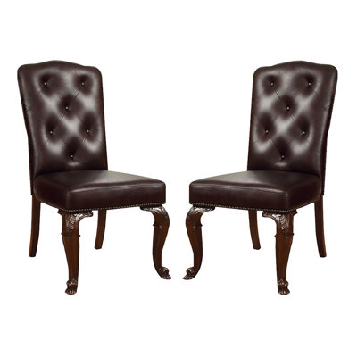 Palmyra Tufted Upholstered Dining Chair in Brown