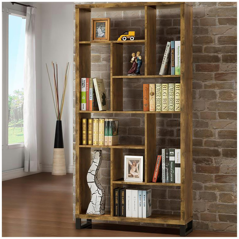 Antique Nutmeg 6-Tier Rectangular Bookcase