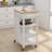 Kitchen Island Rolling Trolley Cart With Towel Rack Rubber Wood Table Top