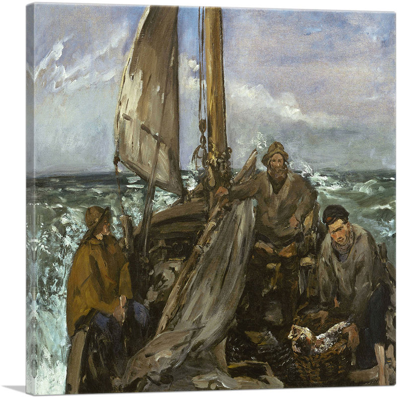 «The Toilers of the Sea 1873» par Edward Manet, reproduction d'art sur toile tendue, H 12 po x l 12 po x P 0,75 po