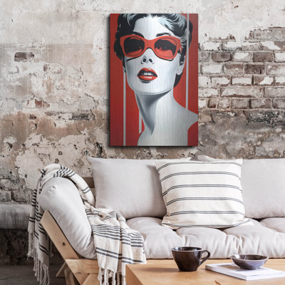'Lady In Red' by Andreas Magnusson Metal Wall Art, 24" x 36"
