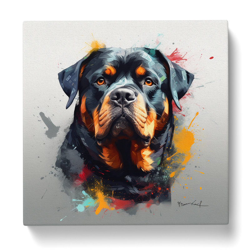 Rottweiler Conceptual Art No.1 - Wrapped Canvas - Framed Print, 35cm H x 35cm W x 3cm D