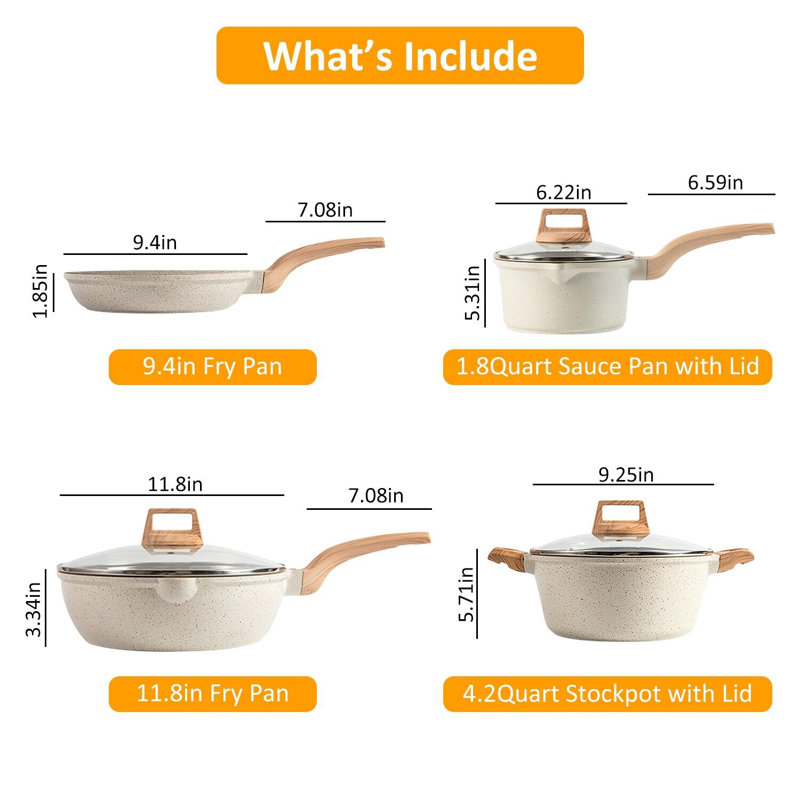 Ensemble de batterie de cuisine 8 pièces