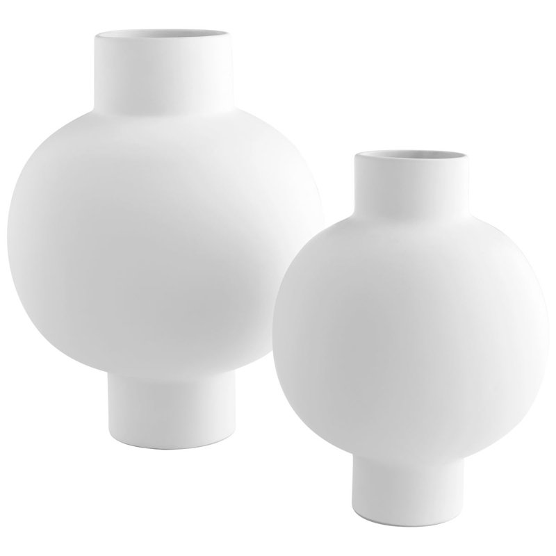 Libra Ceramic / Porcelain Table Vase, 14.5'' H x 11.5'' W x 11.5'' D