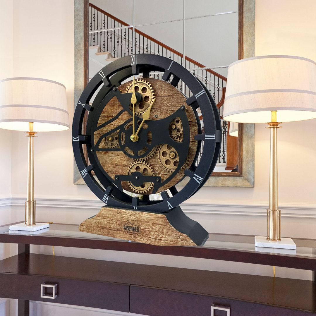 Mantel Clock 40.6cm Round for Living Room Decor