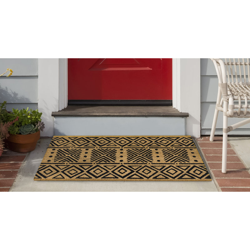 Jerrod Non-Slip Geometric Outdoor Doormat, Rectangle 2' x 3'
