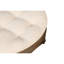 Table basse rembourrée ronde avec rangement en lin blanc beige pour le salon-671685264-671685270
