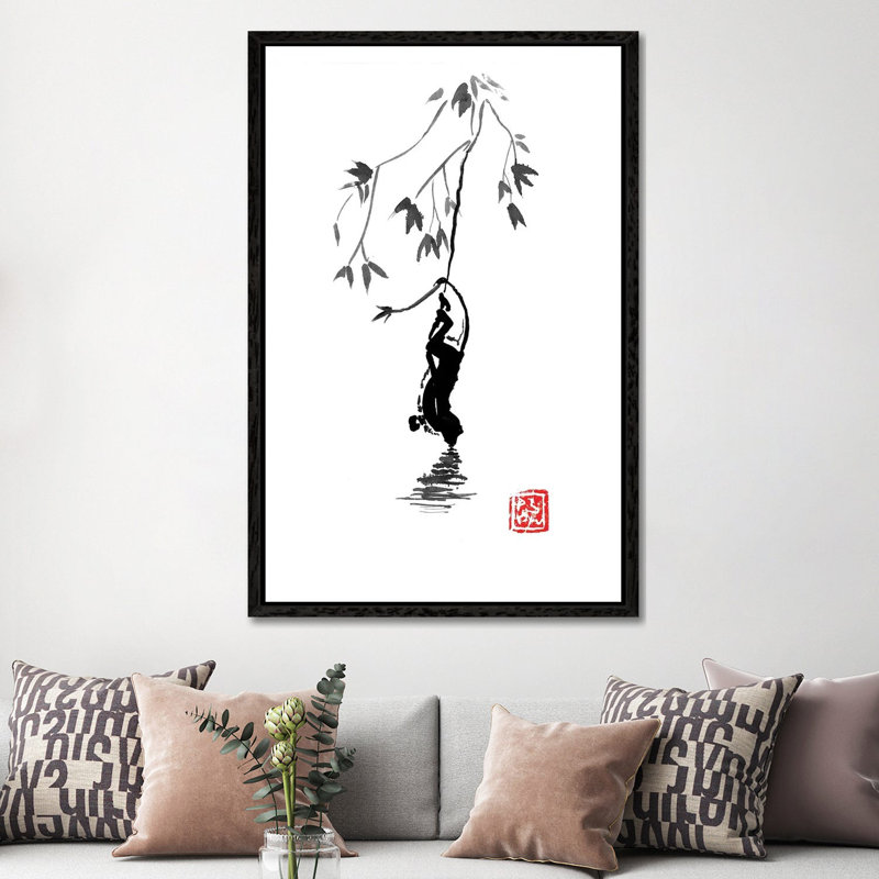 Drinking Monkey by Péchane - Print on Canvas, Black Framed, 152.5 cm H x 101.5 cm W