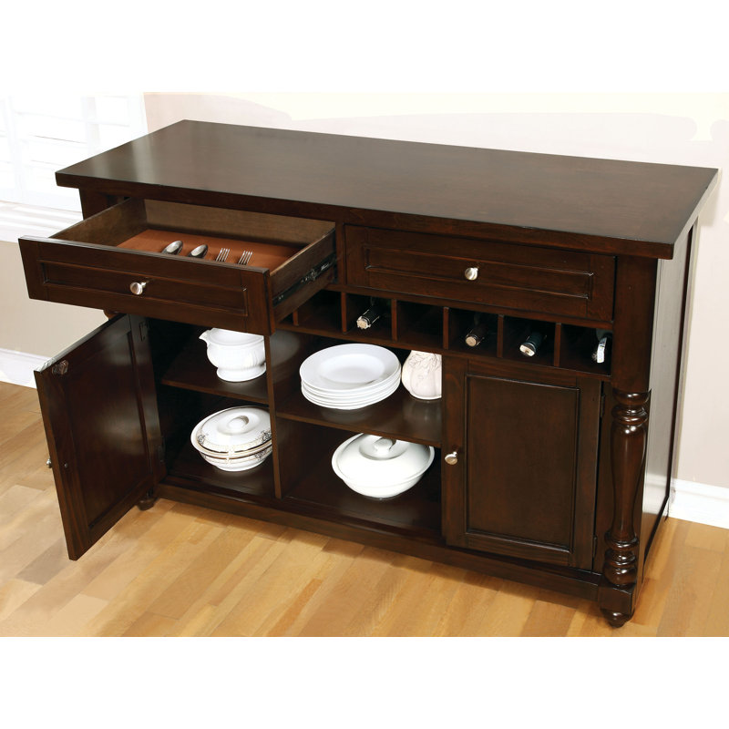 Buffet en bois de noyer 2 tiroirs 54" wide Kaan