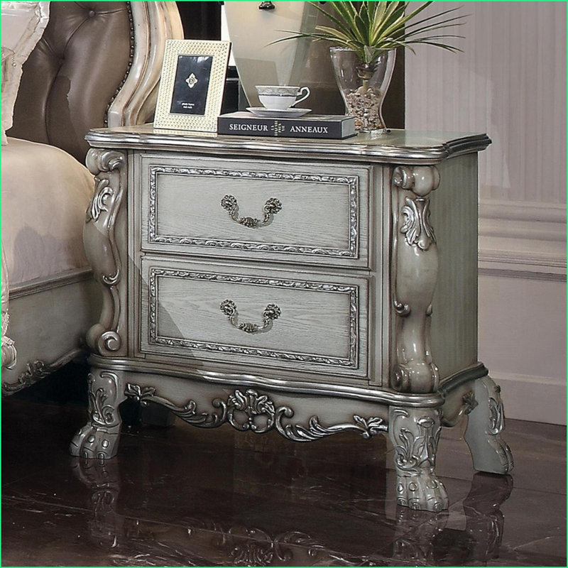 Table de chevet 2 tiroirs Traditional