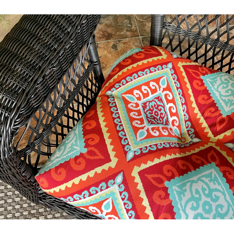 Coussin de chaise d'extérieur espagnol, Mélange de polyester rouge / orange