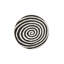 Tapis décoratif rond noir à motif ondulé rond-847721223