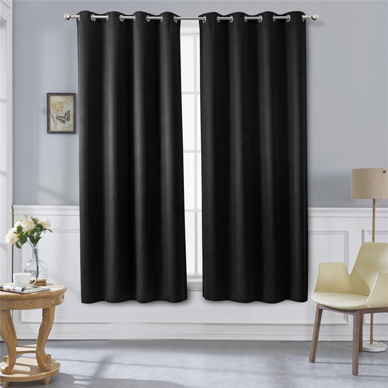Rideau occultant en polyester, Noir, L 52 po x L 63 po