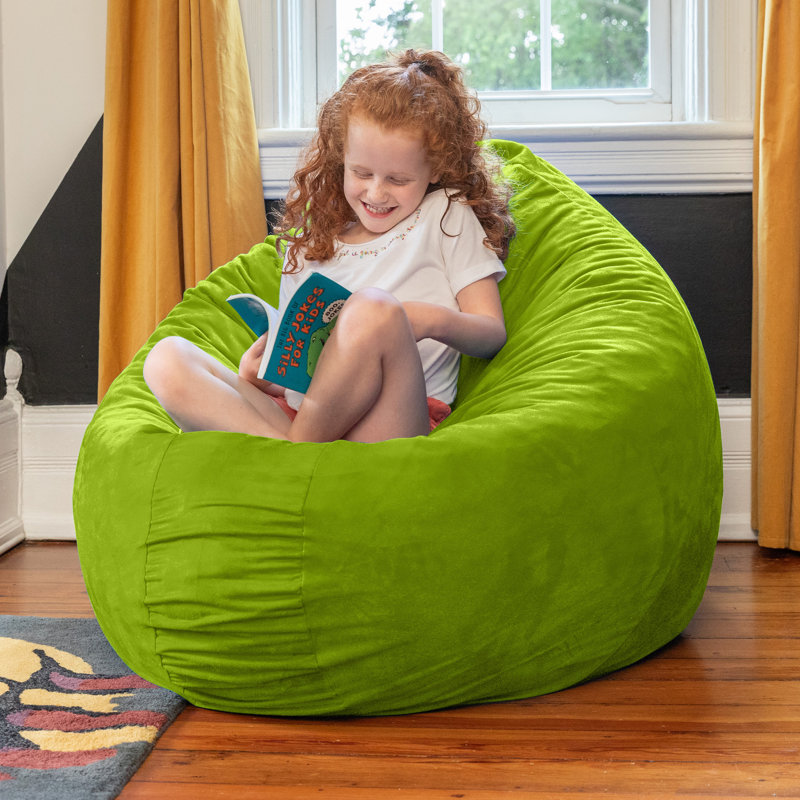 4 pi Fauteuil à billes et coussin anti-chute Cocoon Kids - Microsuède, Micro suède limette