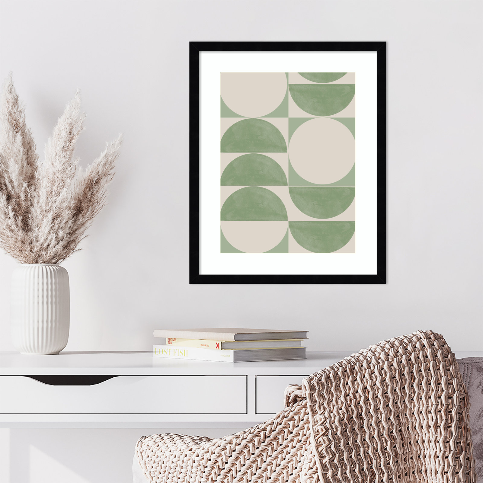 Mid Century Modern 01 Print, Black, 21" H x 17" W