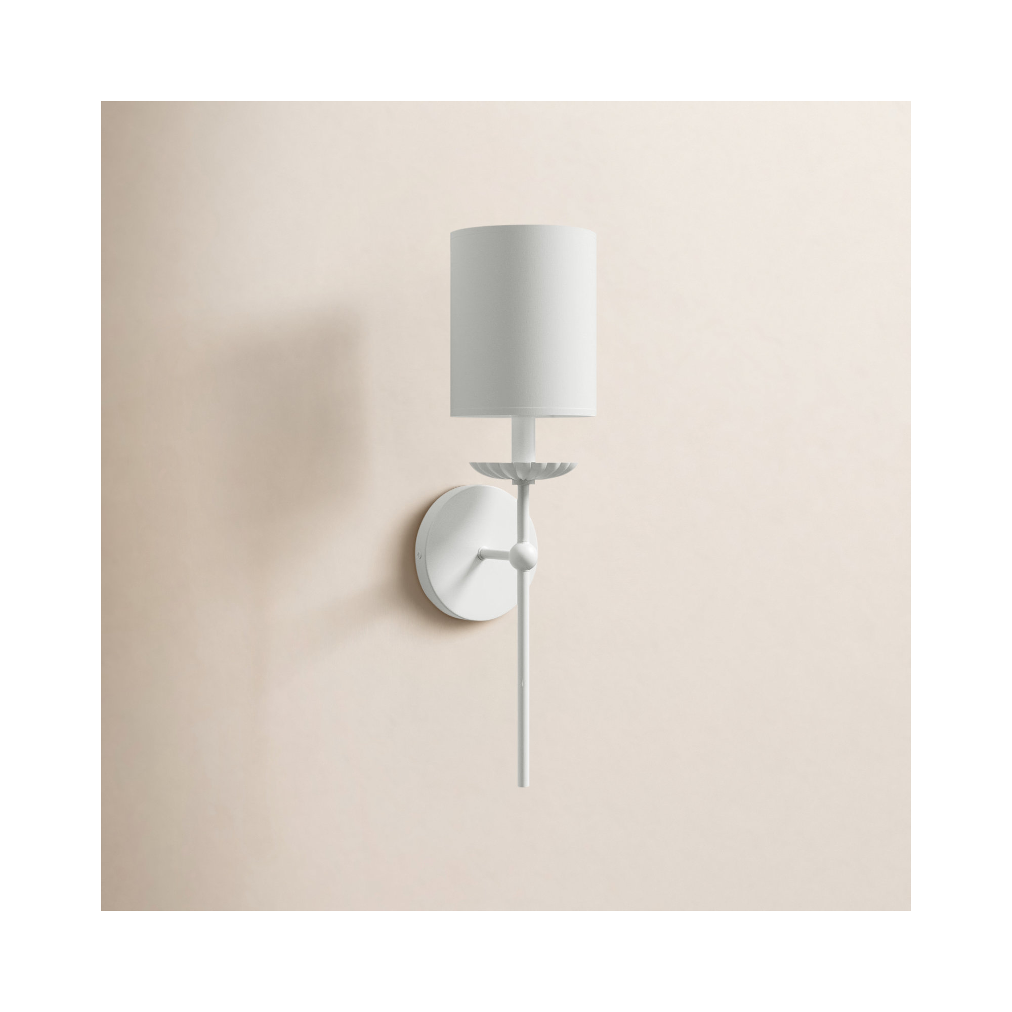 Olivette Single Light Dimmable Wall Sconces, White, White