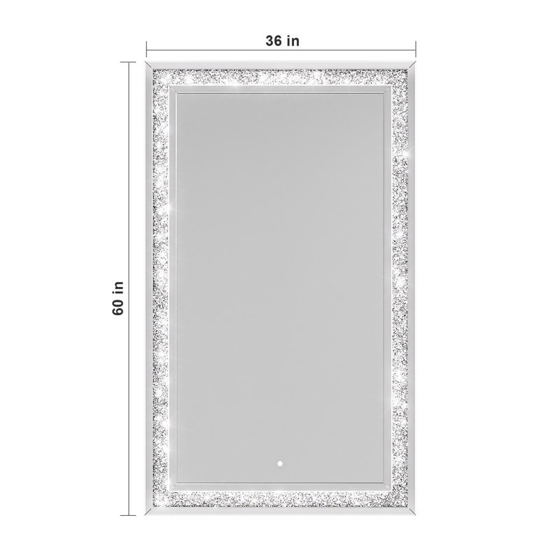 LED Diamond Wall Mirror, Diamond Mirror for Home Decor, Dimming & 3 Color Modes, 36" x 60"
