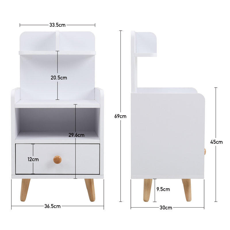 Cade 36.5cm W Particle Board / Chipboard Bedside Table