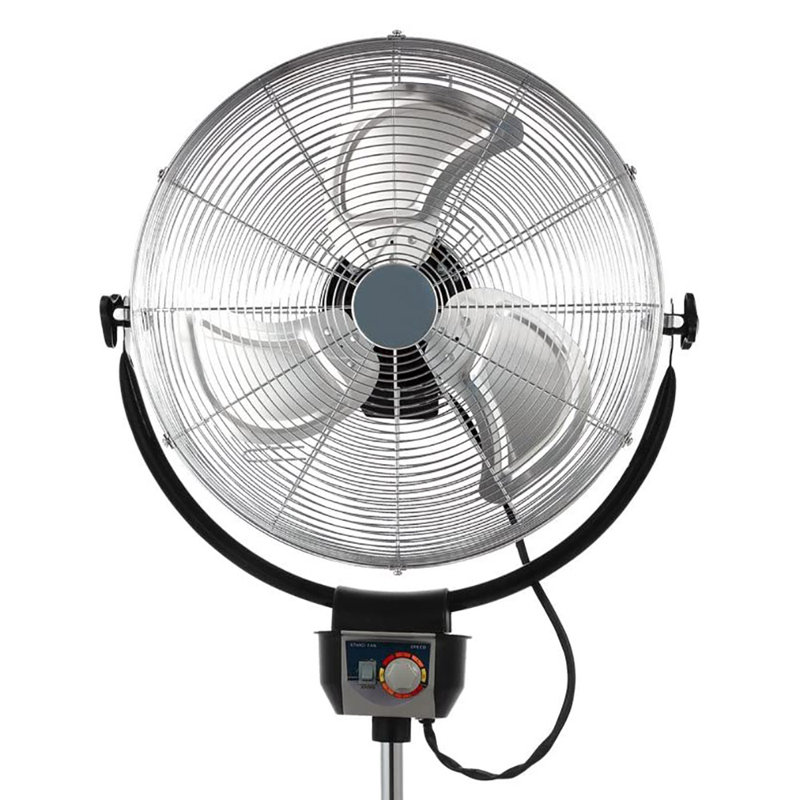 Ventilateur de sol industriel oscillant debout à 3 vitesses 20 pouces Optimus F-4205, chrome