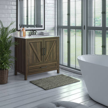 Hunstant 36 W x 20 D x 38 H Single Bathroom Vanity Laurel Foundry Modern Farmhouse Base Finish: Fairfax Oak