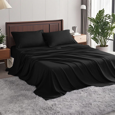 Ensemble de literie Silky Rayonne De Bambou-Polyester | Refroidissement à l'année | Draps de luxe hypoallergéniques?