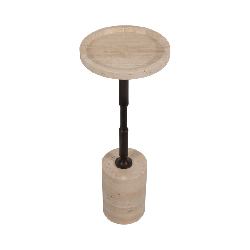 Braxton Comino Tall Travertine Table, 24" H x 14" W x 14" D