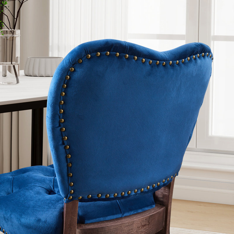 Chaise d'appoint capitonnée (ensemble de 2), Bleu