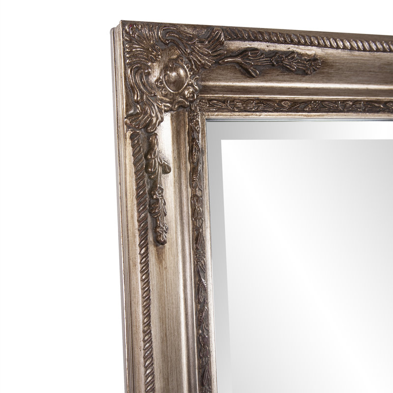 Ciccone Solid Wood Rectangle Floor Mirror, Silver