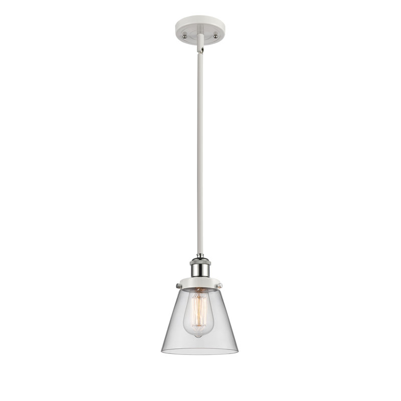 Luminaire suspendu conique à 1 lumière Chittenango, Transparent