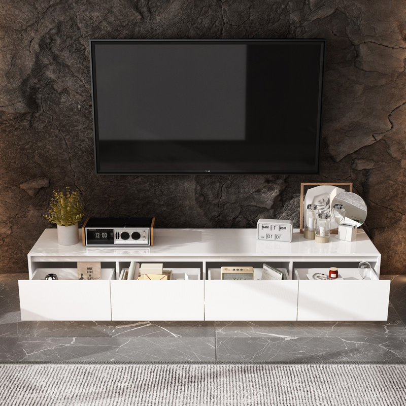 71'' W 4-Drawer TV Stand Media Console, White