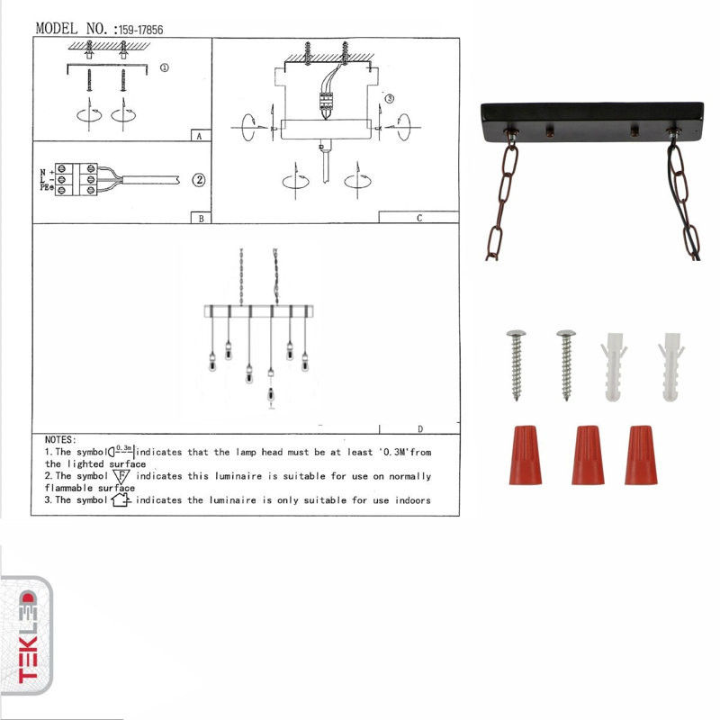 6 - Light Kitchen Island Chandelier