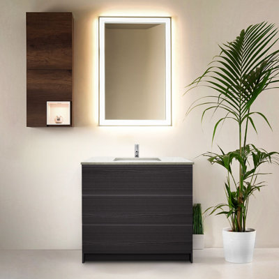 Gianinna 37'' Single Bathroom Vanity with Engineered Quartz Top