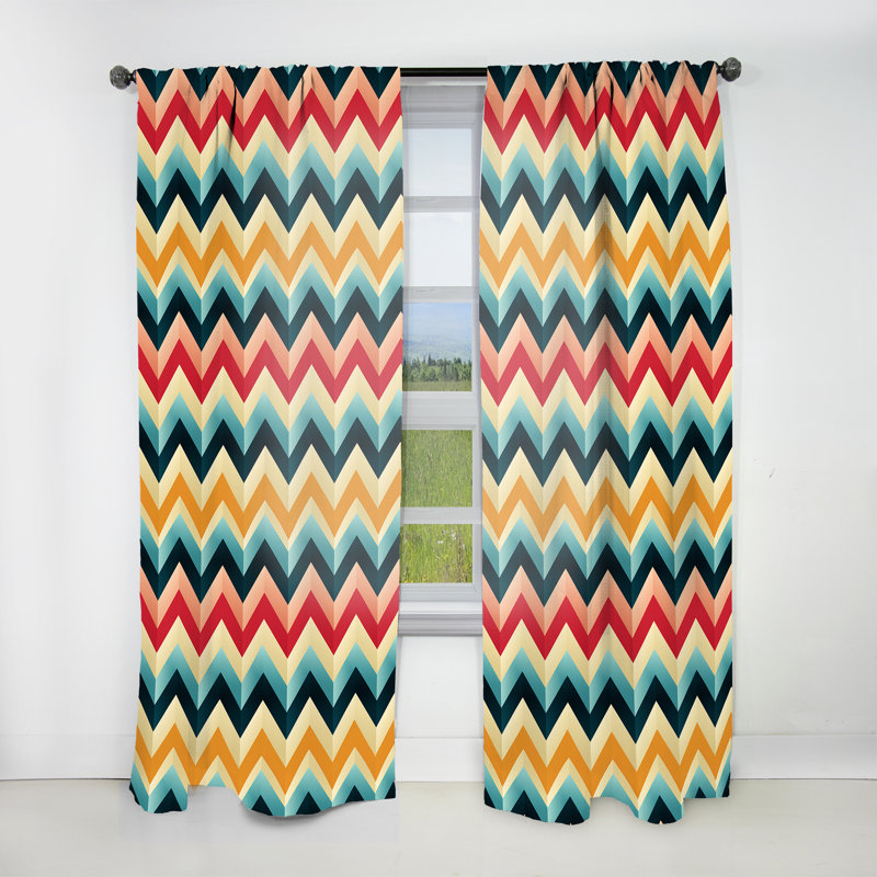 Rideau obscurcissant Kevion - Chevron - 1 panneau, L 52 po x L 63 po