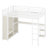 Metal Loft Bed Frame With Built-In Wardrobe, Desk And Storage Shelves-1181963420