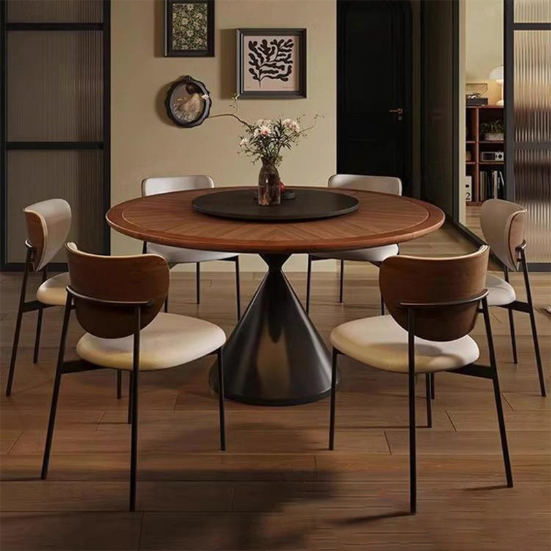 Simple Tan Solid Wood Dining Table Sets
