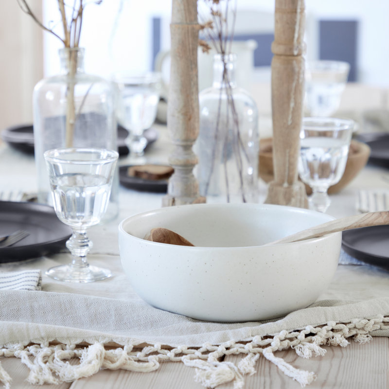 Pacifica White Ceramic 10" Serving Bowl