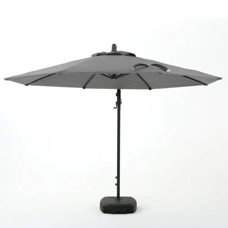 Parasol chic en forme de banane avec structure en aluminium, gris Parasol pour l'extérieur, aluminium, intempéries, abat-jour