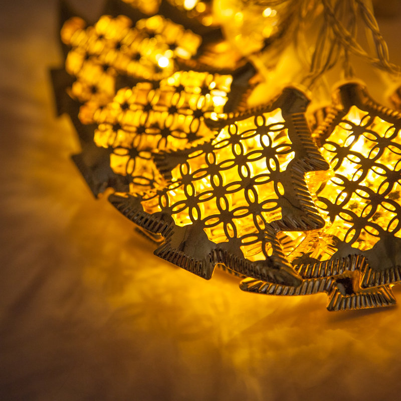 Lampe de noël pour pile en métal 10 lumières del tree