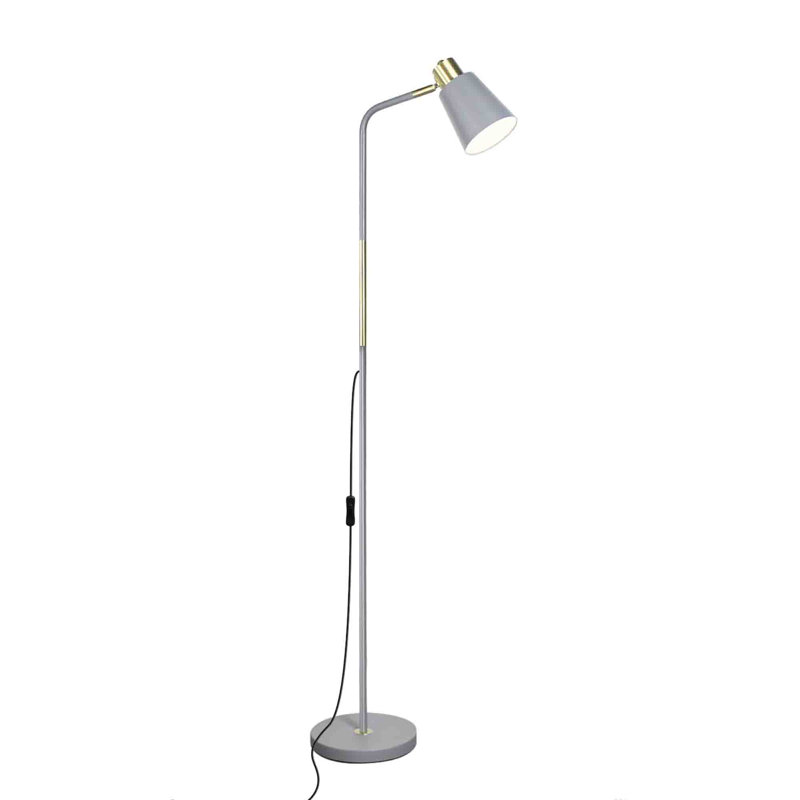 Brealeigh 146cm Arched Floor Lamp, Grey