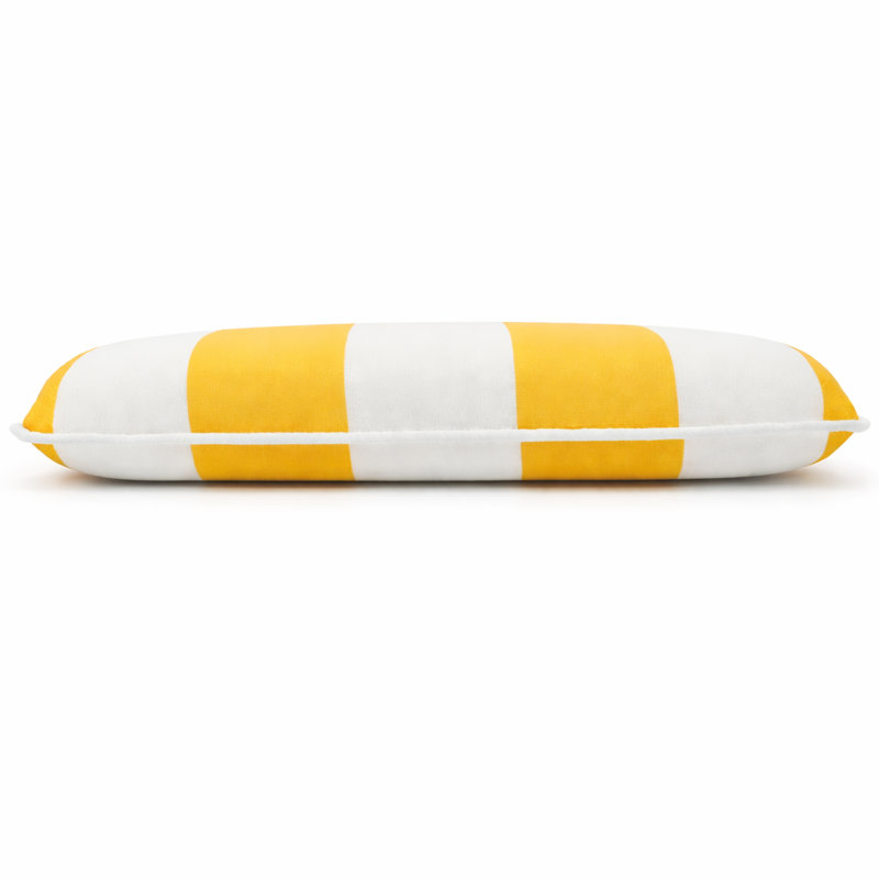 Outdoor U-Shaped Patio Chair Cushions With Ties, Water-Repellent Thick Foam Seat Pads For Garden & Dining Chairs, 17" X 16" X 2",- Yellow / White Striped