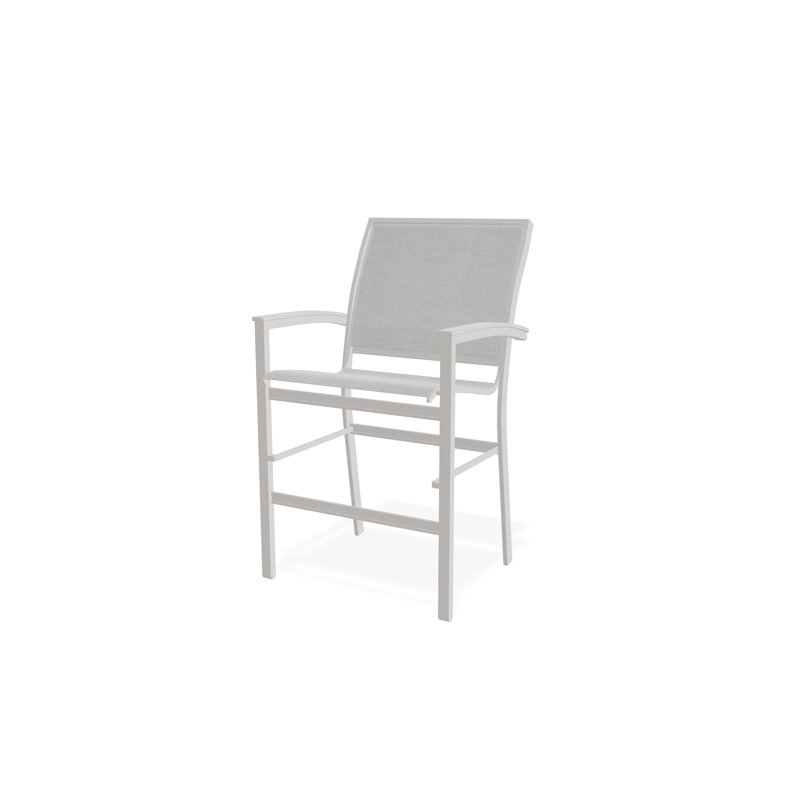 Chaise de café empilable en aluminium Bazza, Gris chaleureux, Alliage Sunbrella®