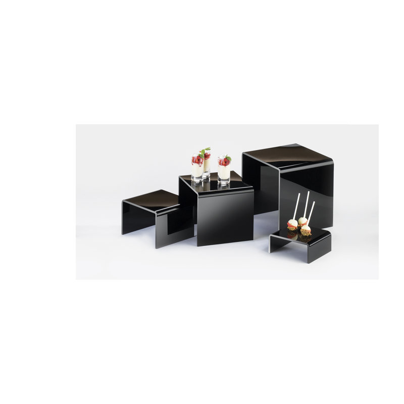 Acrylic Riser Set - 8" X 8" X 8", Black
