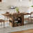 63" Rectangular 2-Tier Storage Dining Table for 4-6 People, Farmhouse Kitchen Table Dinner Table