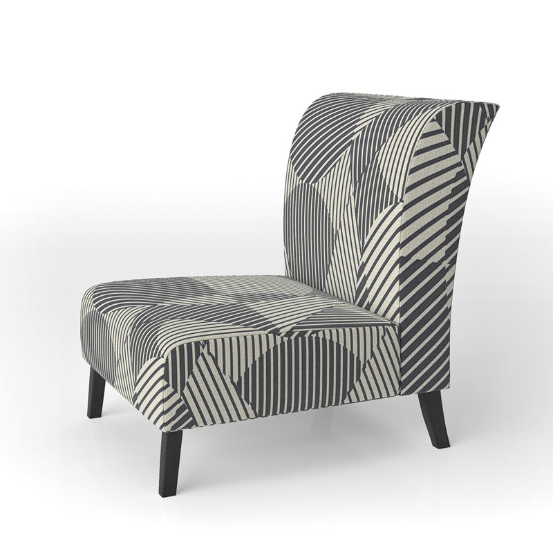Fauteuil de chambre rembourré à motifs gris et crème